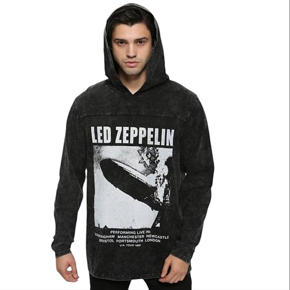 Led Zeppelin 1969 Tour Washed Hooded Long-Sleeve T-Shirt - Picture 1 of 6